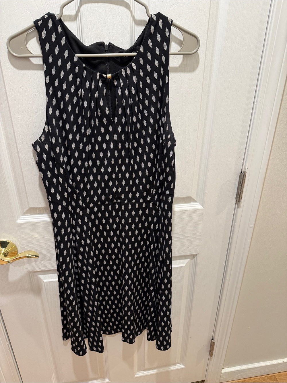 Ivanka Trump Black Dress with White Diamond Motif